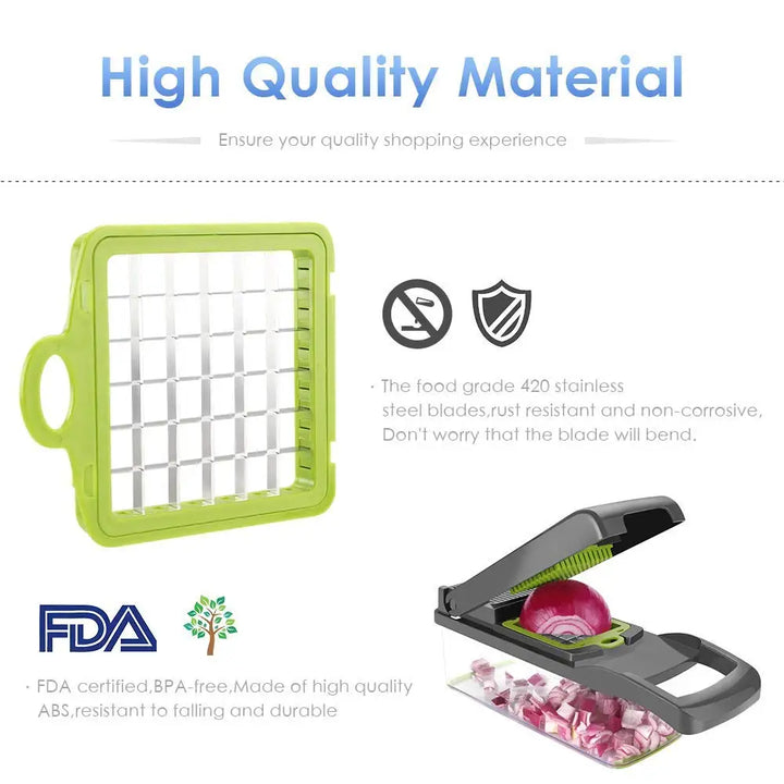 Multifunctional Vegetable Chopper & Slicer – Manual Kitchen Cutter