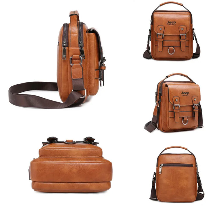 JEEP BULUO Large Leather Satchel – Smart, Durable & Professional