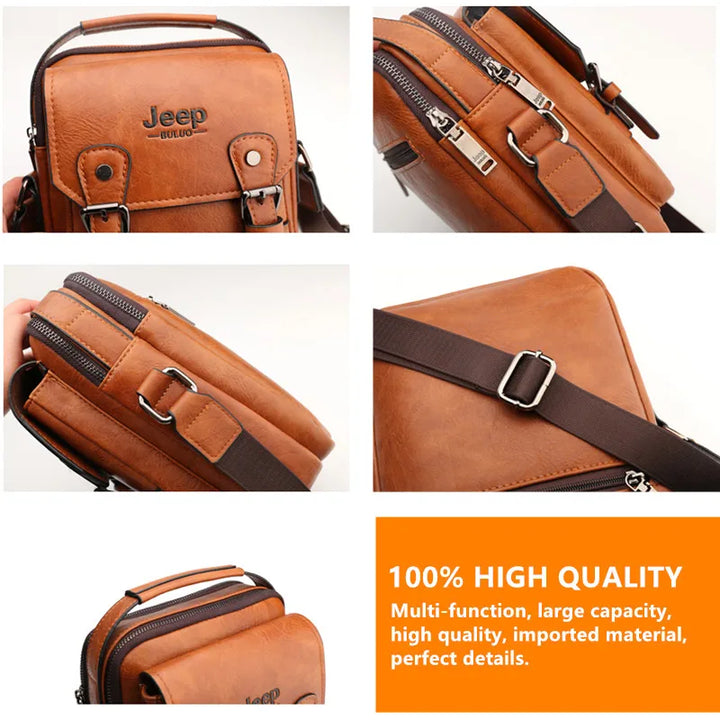 JEEP BULUO Large Leather Satchel – Smart, Durable & Professional