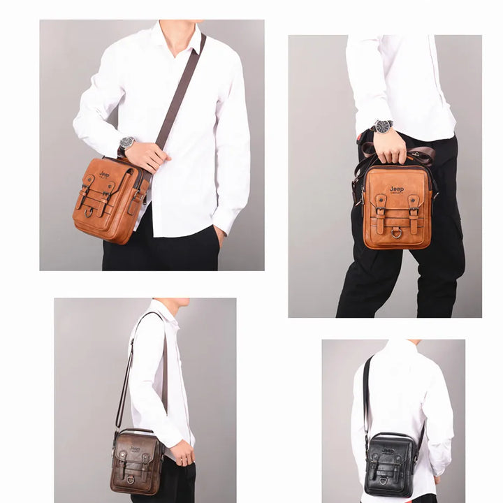 JEEP BULUO Large Leather Satchel – Smart, Durable & Professional