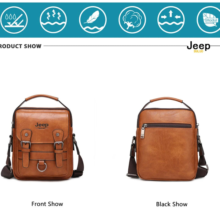 JEEP BULUO Large Leather Satchel – Smart, Durable & Professional