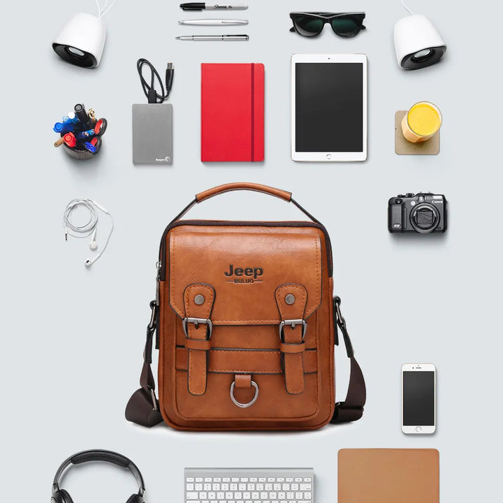 JEEP BULUO Large Leather Satchel – Smart, Durable & Professional