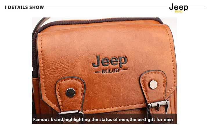 JEEP BULUO Large Leather Satchel – Smart, Durable & Professional
