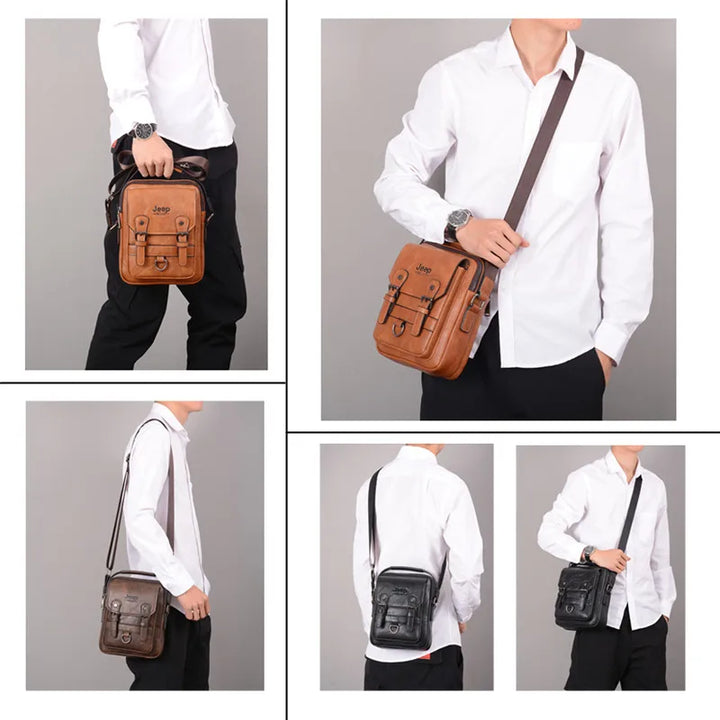 JEEP BULUO Large Leather Satchel – Smart, Durable & Professional