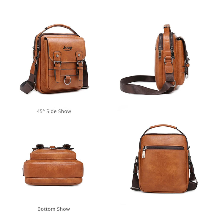 JEEP BULUO Large Leather Satchel – Smart, Durable & Professional