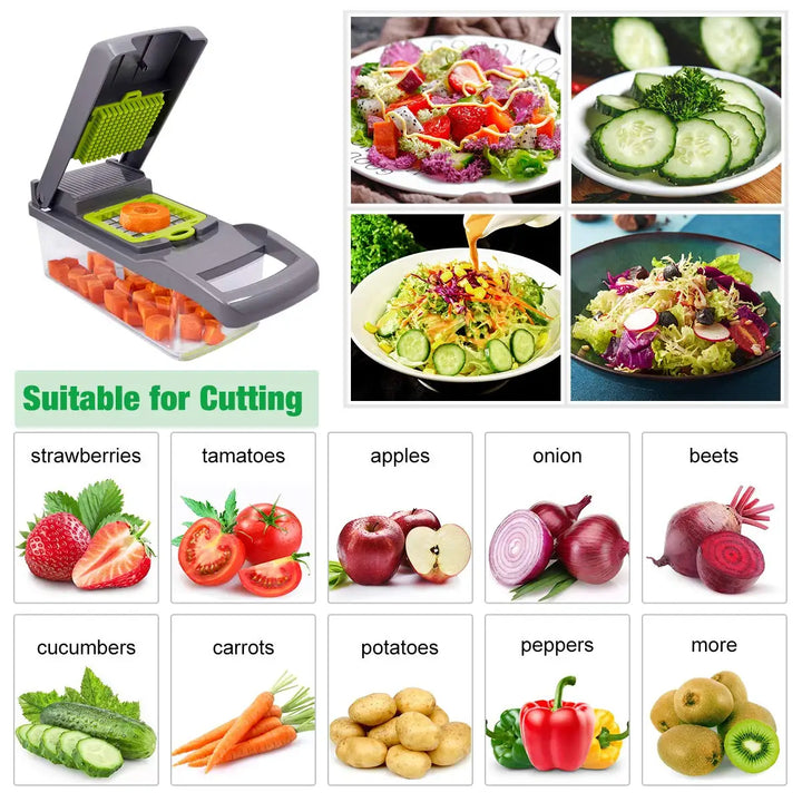 Multifunctional Vegetable Chopper & Slicer – Manual Kitchen Cutter