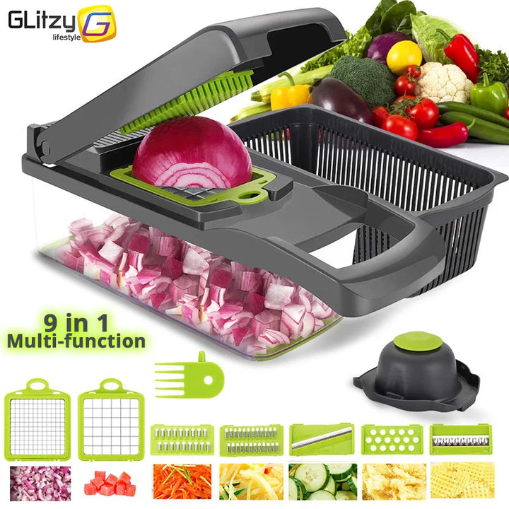 Multifunctional Vegetable Chopper & Slicer – Manual Kitchen Cutter