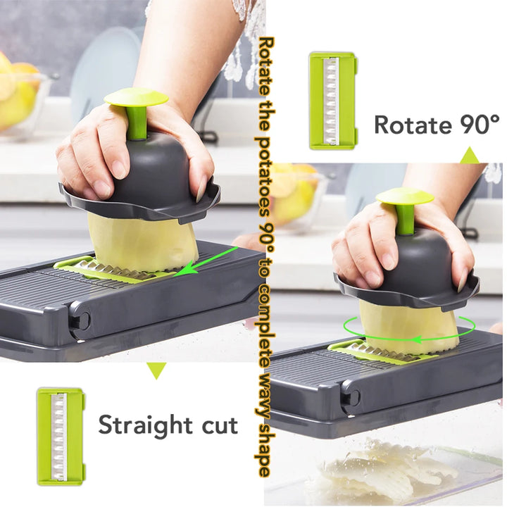 Multifunctional Vegetable Chopper & Slicer – Manual Kitchen Cutter