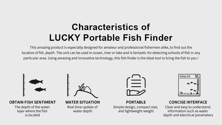 Portable Sonar Fish Finder – 100M Depth with Alarm & Transducer