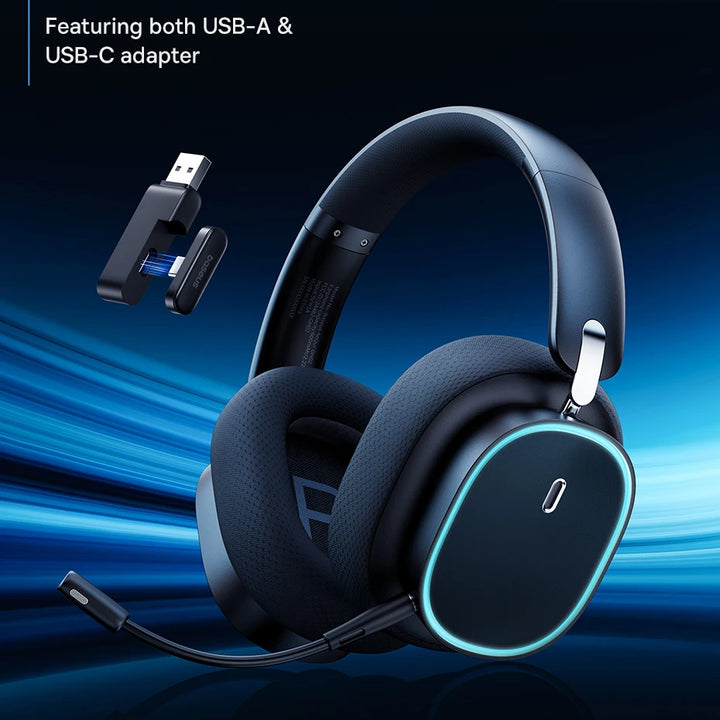 Baseus GH02 Gaming Wireless Headphone with Mic Over-Ear Headphones Bluetooth 5.3 40mm Driver 2.4G/Wireless/Cable RGB Headsets