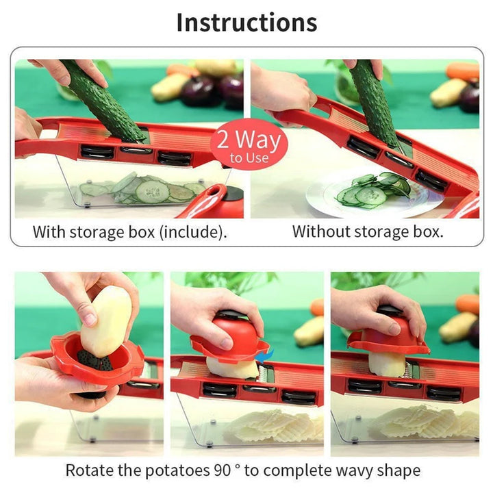 Multifunctional Vegetable Chopper & Slicer – Manual Kitchen Cutter