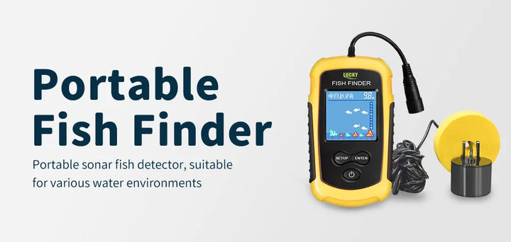 Portable Sonar Fish Finder – 100M Depth with Alarm & Transducer