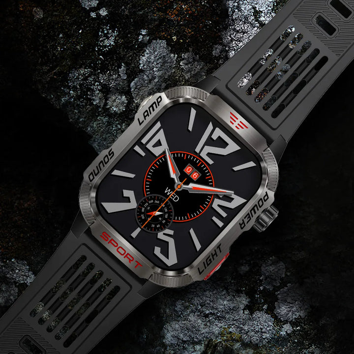 MISIRUN Smart Watch Men LED Flashlight Compass Altitude Air Pressure 100+ Sport Mode Fitness Tracker Outdoor Military Smartwatch