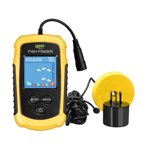 Portable Sonar Fish Finder – 100M Depth with Alarm & Transducer