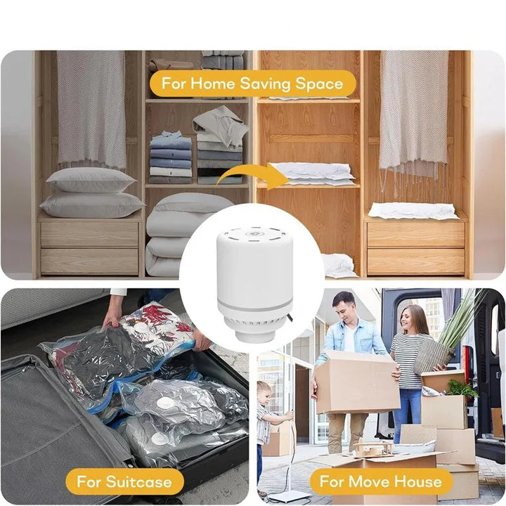 Vacuum compression bag electric pump suction pump Mini Vacuum Sealer Machine Space Saver for Clothes Food Organizer