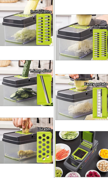 Multifunctional Vegetable Chopper & Slicer – Manual Kitchen Cutter