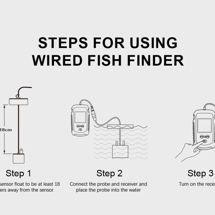 Portable Sonar Fish Finder – 100M Depth with Alarm & Transducer