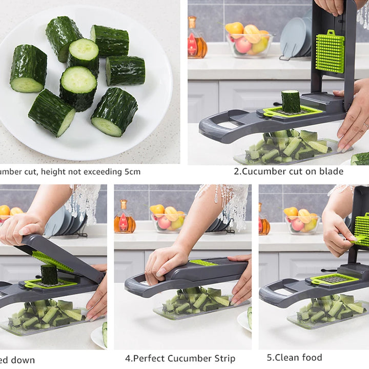 Multifunctional Vegetable Chopper & Slicer – Manual Kitchen Cutter