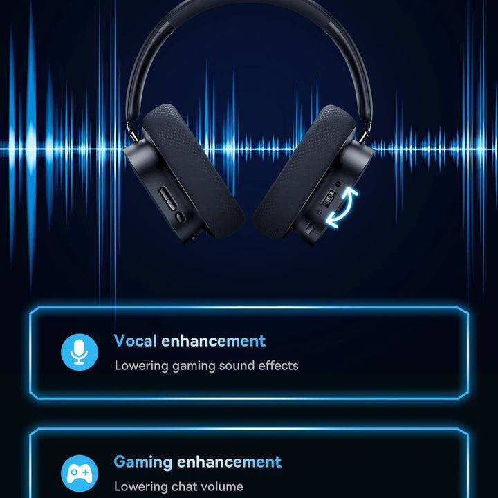 Baseus GH02 Gaming Wireless Headphone with Mic Over-Ear Headphones Bluetooth 5.3 40mm Driver 2.4G/Wireless/Cable RGB Headsets