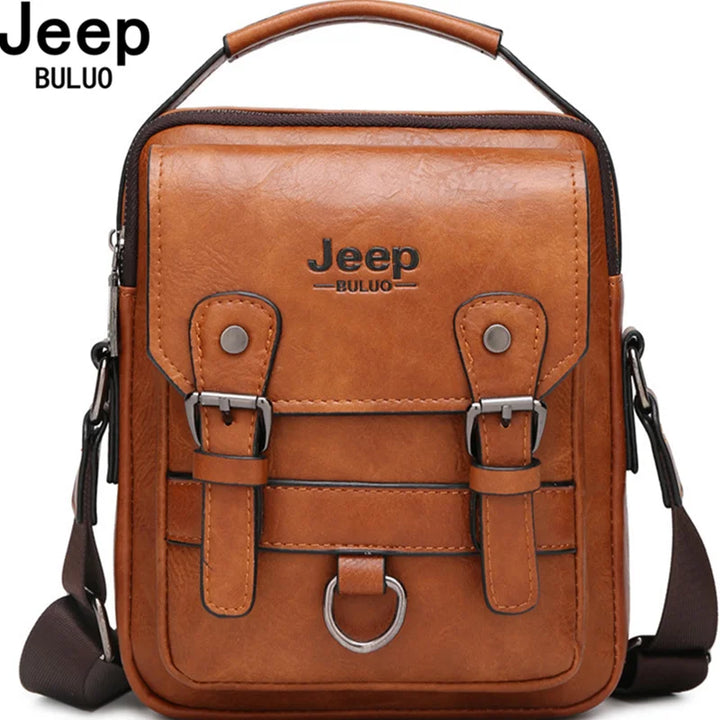 JEEP BULUO Large Leather Satchel – Smart, Durable & Professional